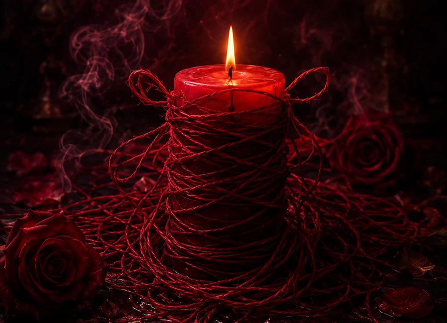 Amarres consagrados con vela roja e hilo